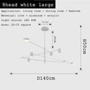 Modern geometric black gold white led chandelier for living room