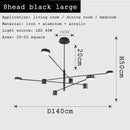 Modern geometric black gold white led chandelier for living room
