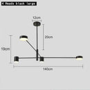 Modern geometric black gold white led chandelier for living room