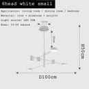 Modern geometric black gold white led chandelier for living room