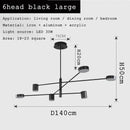 Modern geometric black gold white led chandelier for living room