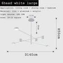 Modern geometric black gold white led chandelier for living room
