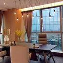 Modern geometric black linear pendant lamp for bedroom