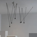 Modern geometric black linear pendant lamp for bedroom
