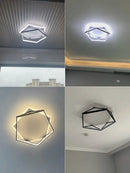 Modern geometric black metal led ceiling lamp for bedroom