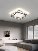 Modern geometric black metal led ceiling lamp for bedroom
