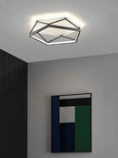Modern geometric black metal led ceiling lamp for bedroom