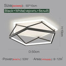 Modern geometric black metal led ceiling lamp for bedroom
