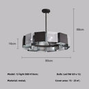 Modern geometric black metal loft led chandelier dining room light