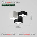 Modern geometric black & white cube bedroom ceiling lamp