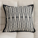 Modern geometric black & white embroidered pillow cover living room