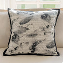 Modern geometric black & white embroidered pillow cover living room