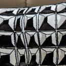 Modern geometric black & white embroidered pillow cover living room