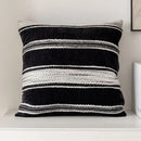 Modern geometric black & white embroidered pillow cover living room
