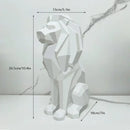 Modern geometric black & white lion resin art statue office decor
