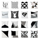 Modern geometric black & white pillowcase set – living room cushion