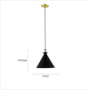 Modern geometric brass & black glass pendant light dining room