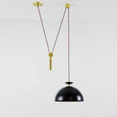 Modern geometric brass & black glass pendant light dining room