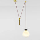 Modern geometric brass & black glass pendant light dining room