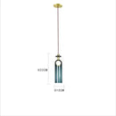 Modern geometric brass & black glass pendant light dining room