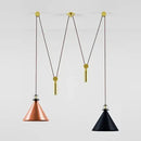 Modern geometric brass & black glass pendant light dining room