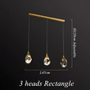 Modern geometric brass diamond crystal led chandelier dining room