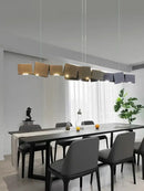Modern geometric bronze & dark gray pendant light dining room