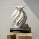 Modern geometric ceramic spiral vase set living room decor