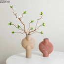 Modern geometric ceramic vase set of 4 living room decor