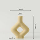 Modern geometric ceramic vase yellow & terracotta living room decor