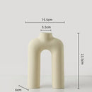Modern geometric ceramic vase yellow & terracotta living room decor