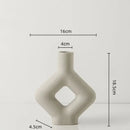 Modern geometric ceramic vase yellow & terracotta living room decor