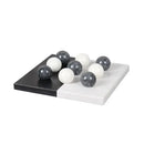 Modern geometric chess ornament set black & white living room decor