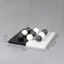 Modern geometric chess ornament set black & white living room decor