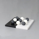 Modern geometric chess ornament set black & white living room decor
