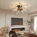 Modern geometric chrome & gold dimmable led ceiling light dining room