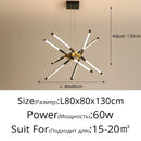 Modern geometric chrome & gold dimmable led ceiling light dining room