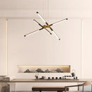 Modern geometric chrome & gold dimmable led ceiling light dining room