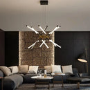 Modern geometric chrome & gold dimmable led ceiling light dining room