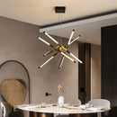 Modern geometric chrome & gold dimmable led ceiling light dining room