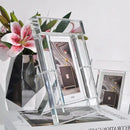Modern geometric clear crystal glass cube photo frame living room decor