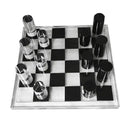 Modern geometric crystal chess set living room decor clear & black