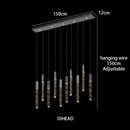Modern geometric crystal chrome led chandelier living room pendant light