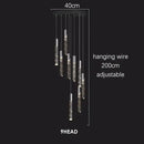 Modern geometric crystal chrome led chandelier living room pendant light