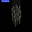 Modern geometric crystal chrome led chandelier living room pendant light