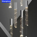 Modern geometric crystal chrome led chandelier living room pendant light