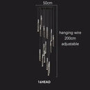 Modern geometric crystal chrome led chandelier living room pendant light