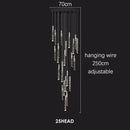 Modern geometric crystal chrome led chandelier living room pendant light