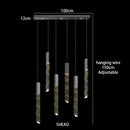 Modern geometric crystal chrome led chandelier living room pendant light