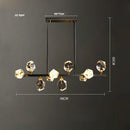 Modern geometric crystal copper black led chandelier dining room